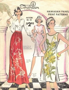 60s Alfred Shaheen Hawaii Sewing Pattern 101 Shift Dress & Hostess Skirt 6-18 UC - Picture 1 of 2
