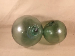 2 Vintage Round Glass Fishing Floats  - Picture 1 of 6