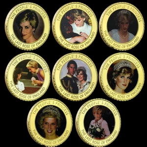 8 Prinzessin Diana Goldmünze Set - British Royal 1 Oz Medaillen - Sammlung - Bild 1 von 14