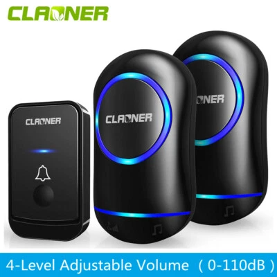 CLAONER Wireless Doorbell Plug & Play Waterproof Door Bell Kit 1000ft, 45 Chimes