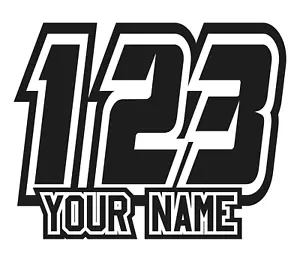 Custom Race Numbers and Name x3 Vinyl Stickers/Decals Motorbike Motorcross - Picture 1 of 5