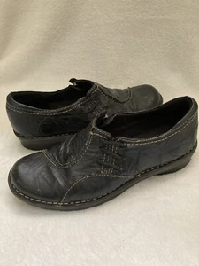 Clarks Bendables Shoes Sz 5 .5 Women's Black Leather Slip-On Loafers Comfort - Picture 1 of 11