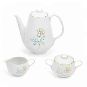 Easterling Spencerian Rose China Teeservice Porzellan Teekanne Zuckerdose - Bild 1 von 7