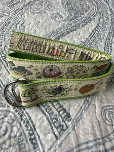 The Belted Cow D-Ring Ribbon Web Belt Green Beach Themed Youth Unisex Size Small - Picture 1 of 14