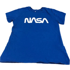 Camiseta NASA Mujer Talla 1 XS Manga Corta Top Azul LOGO Jersey Algodón On - Imagen 1 de 6