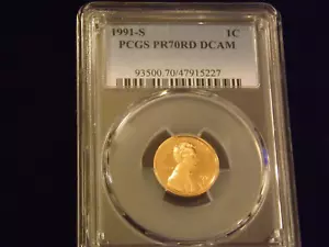 1991-S One Cent PCGS PR 70 DCAM - Picture 1 of 2