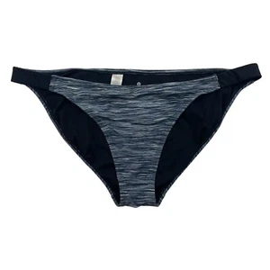 Athleta Space Dye Ebb Tide Bikini Bottom Swim Grey Black Heather Stripe Size L - Picture 1 of 6