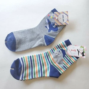Target Kids Socks "Fin-tastic!" Shark Seal Walrus Size 7-8.5 - 2 Pairs - Picture 1 of 1