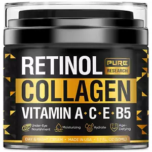 Retinol Face Cream – Natural Anti-Wrinkle Cream – Anti-Aging Facial Moisturizer - Picture 1 of 12