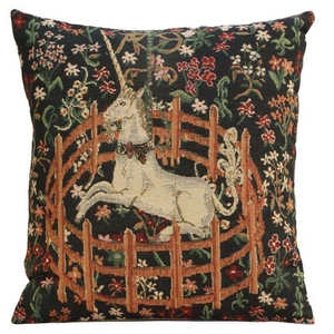 Decorative Medieval Unicorn Boho Tapestry Cushion Cover 16x16 in 100% Cotton - Picture 1 of 15