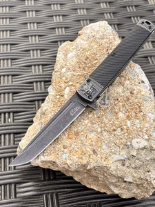 5” Samurai Pocket Knife Tanto Spring Assist Black Stonewash Tanto Clip 4” Blade - Picture 1 of 6