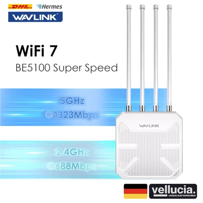 WAVLINK WiFi 7 Outdoor Long Range | Access Point BE5100 Wetterfest IP67 PoE NEU - Image 1 of 4