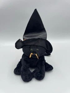 Ty Merlin die schwarze Katze Hexenhut Halloween Plüschtier 6 Zoll Stofftier Tylux 2005 - Bild 1 von 10