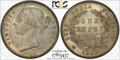 British India, 1840 Victoria Rupee. PCGS MS 63. - Image 1 of 3