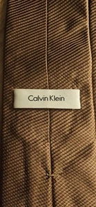 CALVIN KLEIN Silk Necktie Gold 57" - Picture 1 of 7