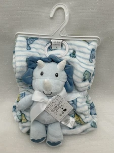 Duck Duck Goose Plush Dinosaur Lovey & Blanket Set Blue Dino Plush Blanket NEW - Picture 1 of 17