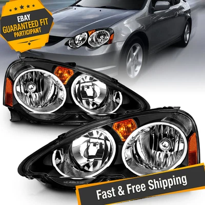 Anzo USA 121209 Black Crystal Headlights for 2002-2004 Acura RSX - Image 1 of 4