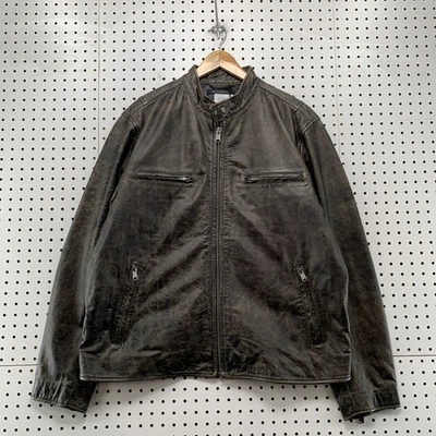 NUEVA Chaqueta de Cuero Lucky Brand The Bonneville Marrón Para Hombres 2XL Distress Nueva con Etiquetas $500  Foto 1 de 4