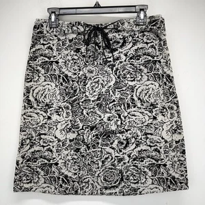To The Max size 5 Juniors White Black Floral Corduroy Cottagecore A-line Skirt - Picture 1 of 6