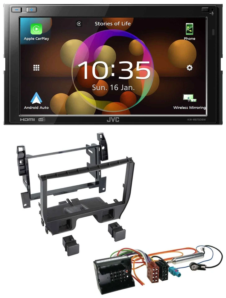 JVC DAB MP3 2DIN Bluetooth USB Autoradio für Citroen C3 2010-2016 DS3 ab 2010 - Bild 1 von 4