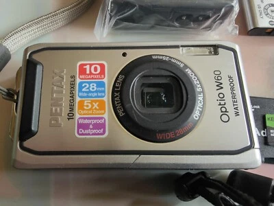 Pentax Optio W60 Silber Waterproof Kamera  - Guter Zustand in OVP - Bild 1 von 4
