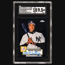 2021 Topps Chrome Platinum Bernie Williams Black Refractor Auto 07/10 SGC 9.5