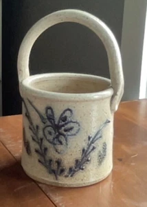 Vintage Crock. Unstamped. Cobolt Blue Multi Season Designs. 7" Tall. - Picture 1 of 6