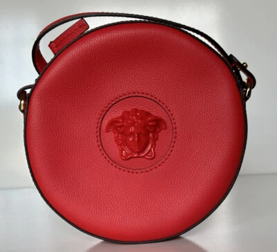 Bolso Bandolera Versace Cabeza de Medusa Rojo Redondo Cuero de Becerro Nuevo con Etiquetas $1295 DBFI050 IT Foto 1 de 4