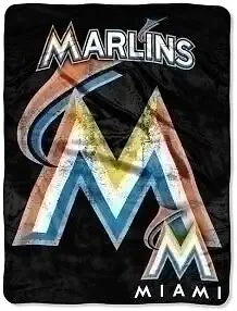 Miami Marlins STRUCTURE Micro Raschel 50 x 60 Team Blanket Cover