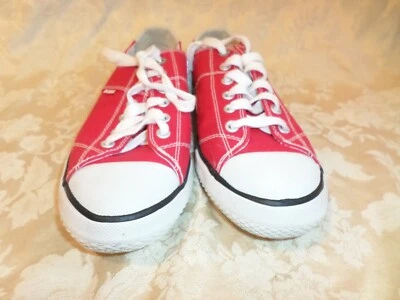 Zapatilla Oxford Skechers BOBS Roja Lona Con Cordones 33536 Mujer 9.5 M Usada en Excelente Condición Foto 1 de 4