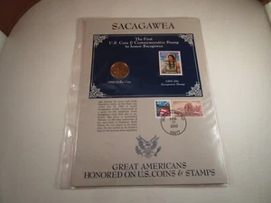 Vintage Sacagawea 2000 $1 Coin & Stamp Commemorative Set - Picture 1 of 9