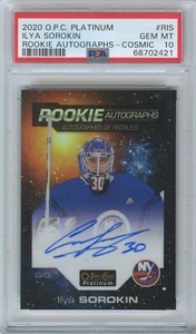 2020-21 OPC Platin Ilya Sorokin Cosmic Rookie Auto #R-IS RC/75 PSA 10 - Bild 1 von 2