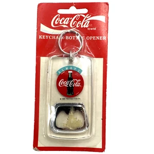 Coca-Cola Bottle Opener Keychain Acrylic Classic Logo Vintage 1995 NOS - Picture 1 of 4
