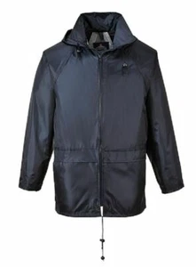 PORTWEST BLACK CLASSIC RAIN JACKET WATERPROOF DURABLE SEALED SEAMS S-7XL US440* - Picture 1 of 1