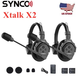 US SYNCO Xtalk X2 1148ft 350m 2.4G Full-Duplex Wireless Intercom Headset System - Picture 1 of 15