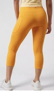 NWOT ATHLETA Ultimate Stash II Capri Radiant Sunshine Running Yoga Size Medium - Picture 1 of 12