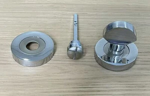 Bathroom Thumb Turn with Emergency Release - Dual Satin Chrome Finish - Picture 1 of 12