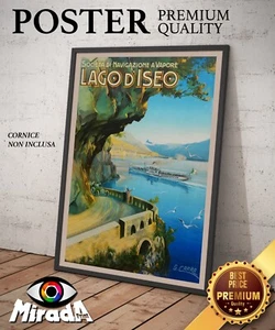 POSTER locandina vintage LAGO D'ISEO Sebino Valle Camonica navigazione vacanza - Imagen 1 de 3