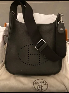 HERMES Evelyne 3 III PM Shoulder Bag Black Clemence Leather 2024 Brand New - Picture 1 of 8