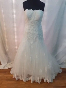 Wedding Dress size 14 ivory lace/tulle, check measurements V - Picture 1 of 5