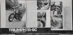 Triumph TR6C 650 4p Motorrad Test Printanzeige 1972 - Bild 1 von 2
