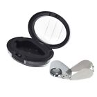 Convenient Folding Jewelry Magnifying Glass 40X 25 Loupe with LED Light