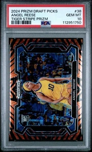 2024 Panini Prizm DP Angel Reese RC #38 Tiger Stripe Prizm PSA 10 Gem Mint pop 1 - Picture 1 of 5