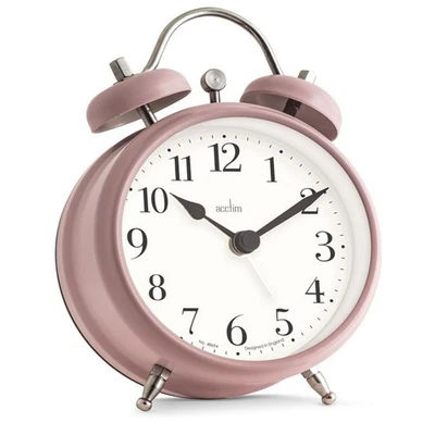Acctim Shefford Mechanical Super Loud Double Bell Sleek Alarm Clock Dusty Rose - Image 1 of 4