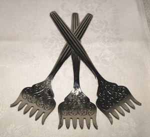 ANTIKE SARDINENGABELN SHEFFIELD SILBERTELLER 3er SET - Bild 1 von 10