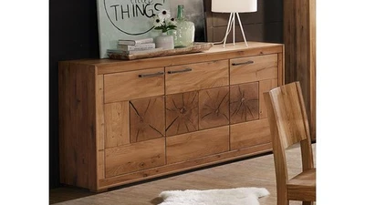 Sideboard 1 Gaja Anrichte Kommode Wildeiche Massivholz natur geölt mit Hirnholz - Bild 1 von 4
