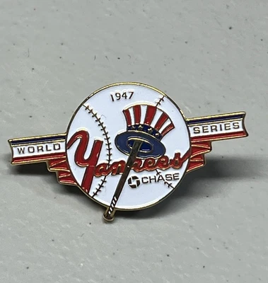 1947 World Series New York Yankees Baseball Pin Chase Bank - Image 1 of 4