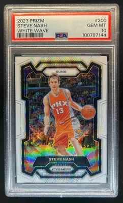 Prizm Steve Nash Prizm White Wave #36/38 Suns PSA 10 2023-24 Foto 1 de 2