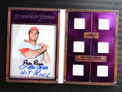 Libro de historia de hojas 2025 pete rose hilos giratorios parche púrpura automático/8 Foto 1 de 3