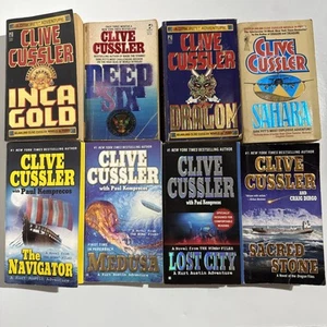 Clive Cussler Paperback Books Lot Of 8 - Picture 1 of 6